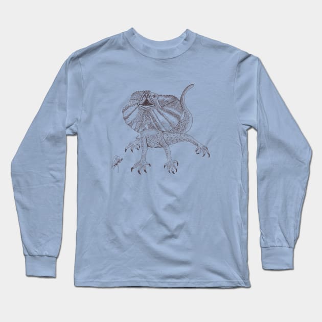 Frilled-Neck Lizard Long Sleeve T-Shirt by BeritValk